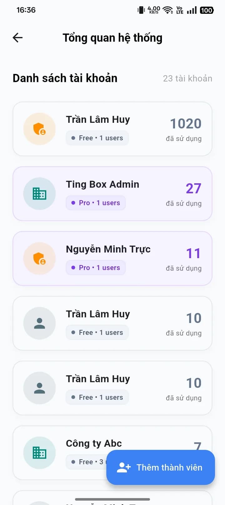 Quản lý thành viên nhóm